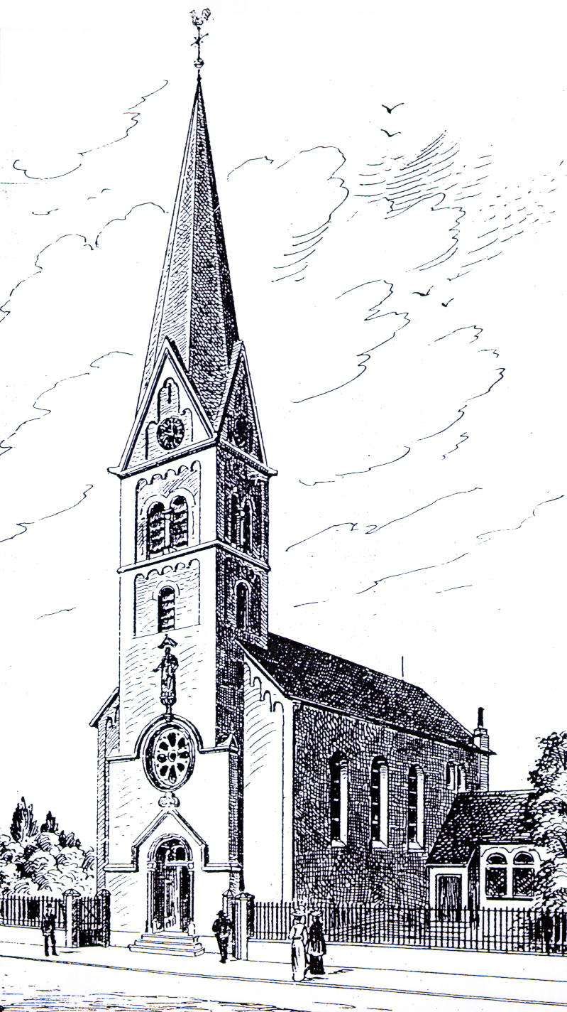 Außenansicht der Kirche um 1900